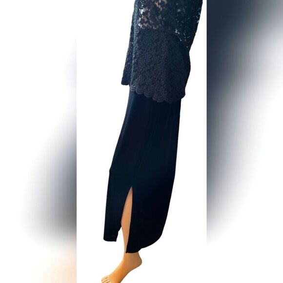 Merona Stretch Velvet Straight Maxi Skirt With Side Slits sz L - Picture 1 of 8